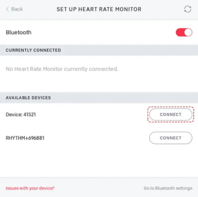 Connect To The Heart Rate Monitor